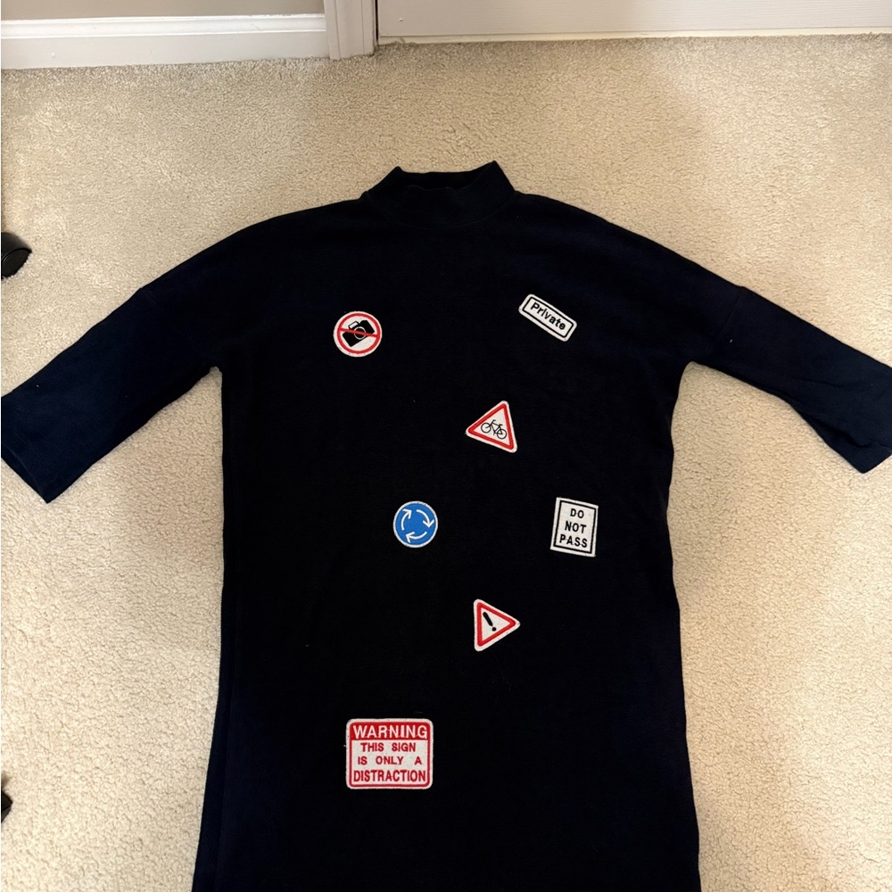 Zara Navy Blue Top with Patch